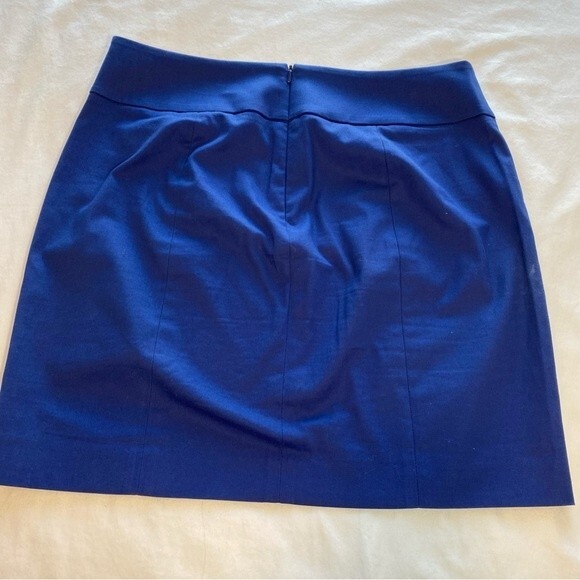 Ann Taylor Blue Mini Skirt Slash Pockets Luxurious Fabric Spandex Size 6 - Picture 3 of 9